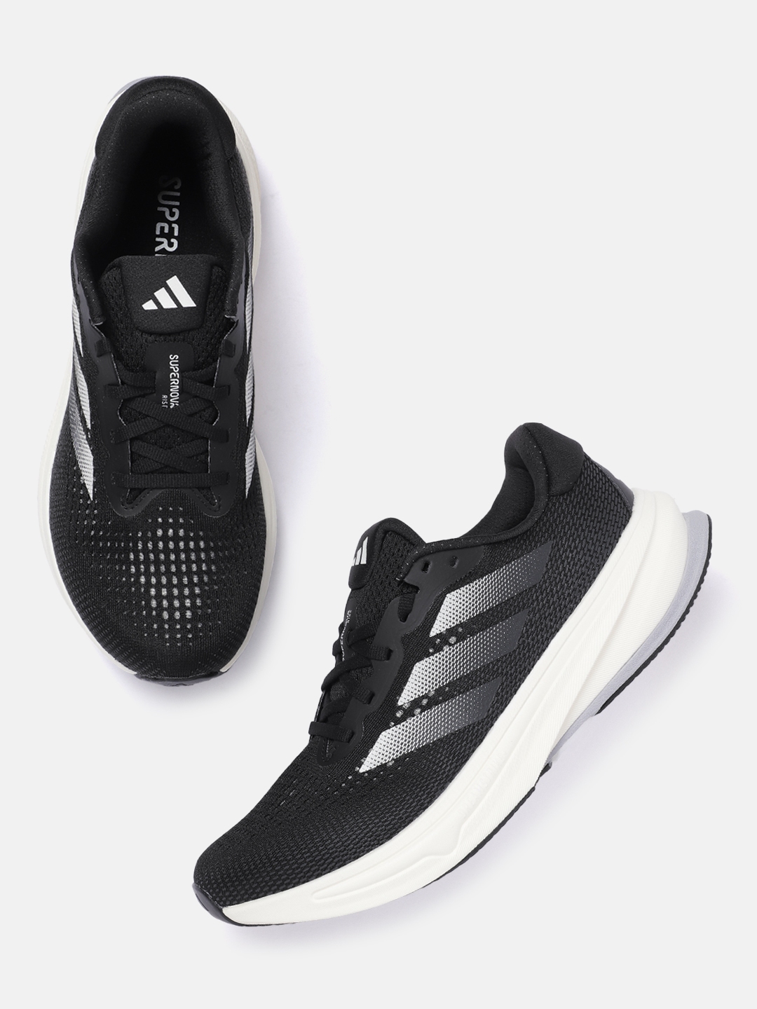 Adidas black and white sports shoes new arrivals