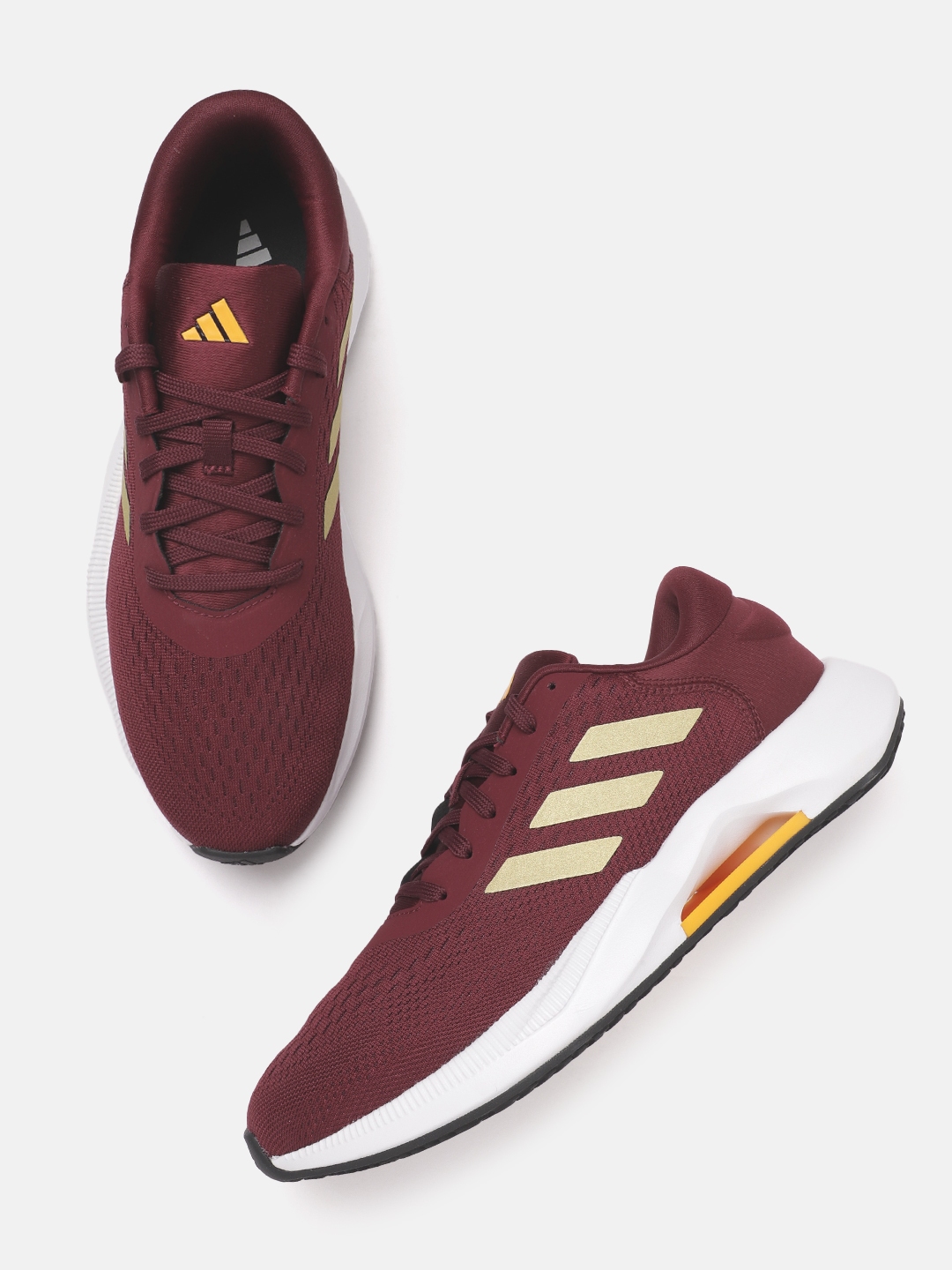 Burgundy adidas running shoes 2025