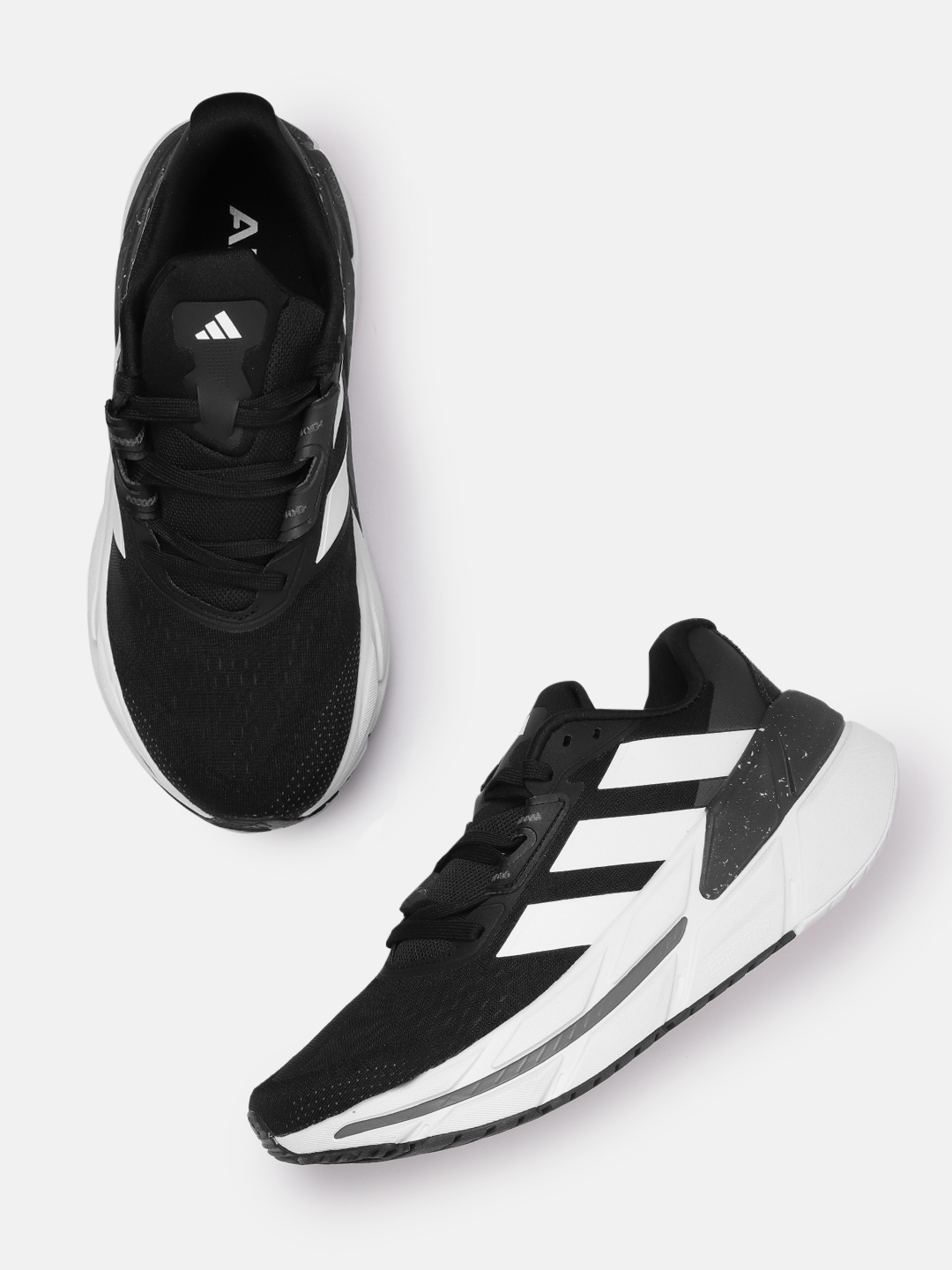 Adidas black and white running shoes new arrivals