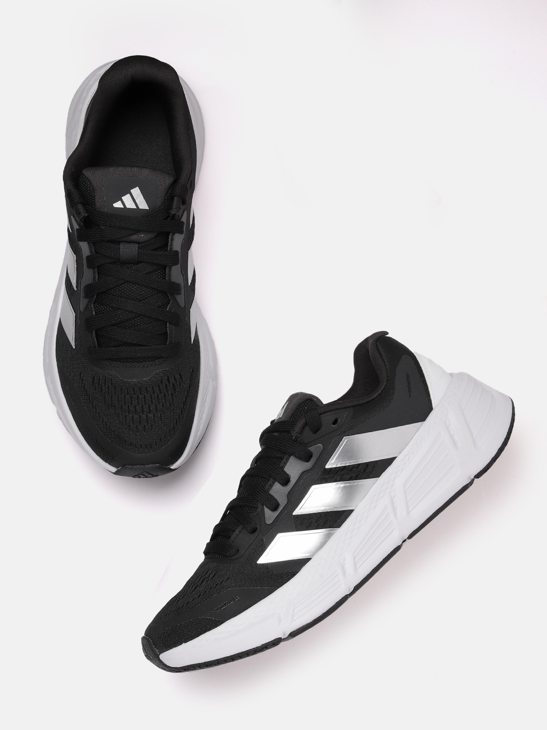 Adidas black and white sports shoes new arrivals