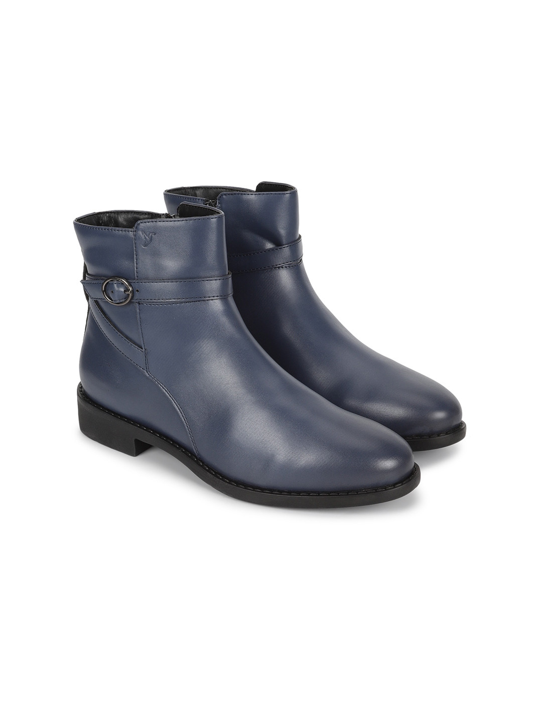 yoho Women Mid Top Cross Strap Regular Boots With Buckle Detail