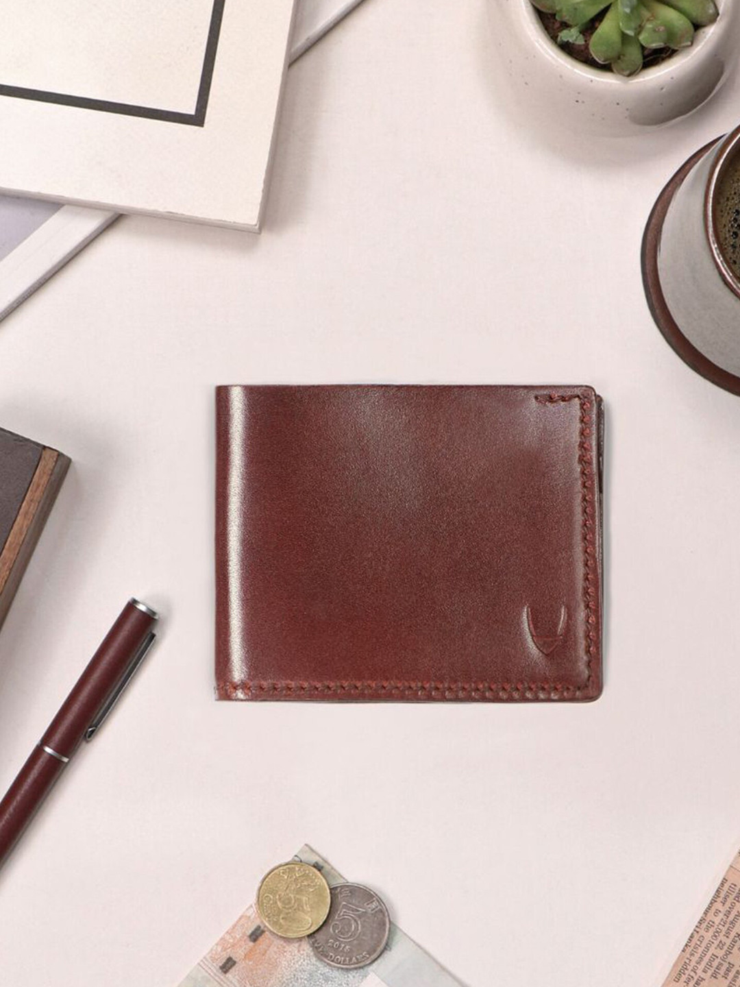 Hidesign Men Brown Leather Non Detachable Flap