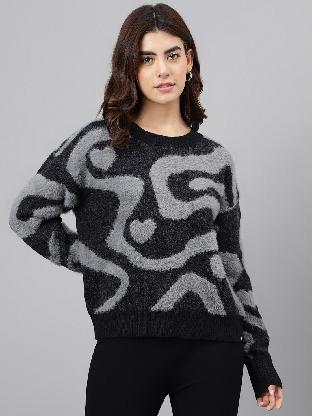 Xpose Self Design Acrylic Pullover