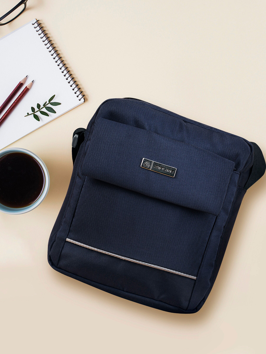 ZIPLINE Unisex Textured Messenger Bag