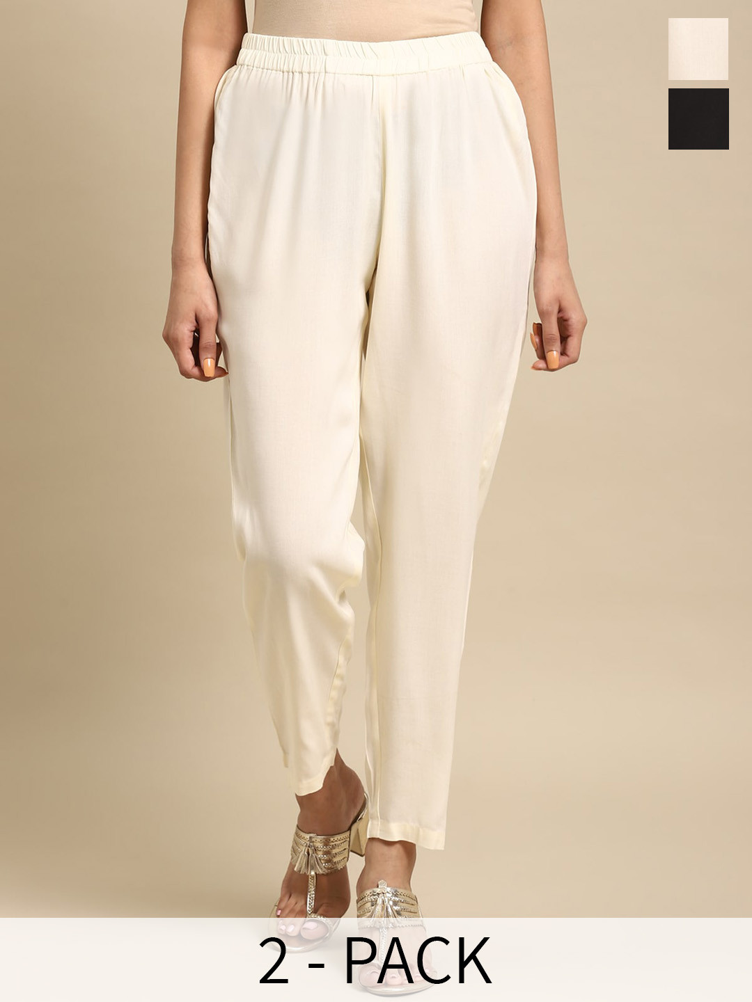 Rangita Women Pack Of 2 Midrise Regular Ethnic Trousers