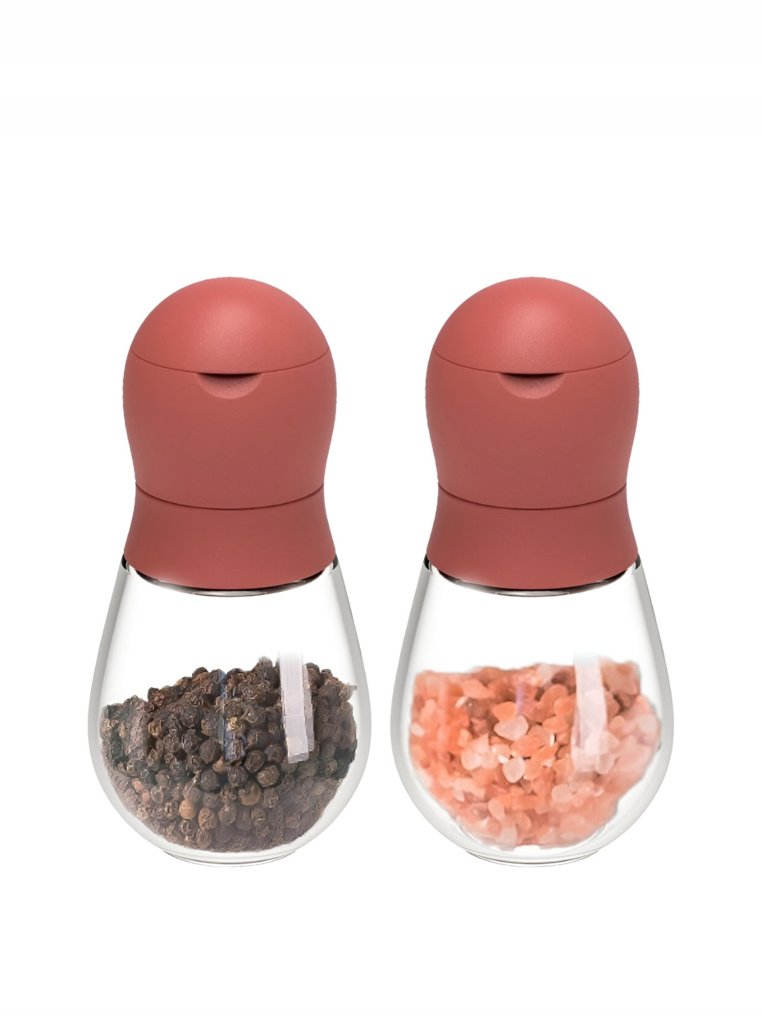 YELONA Red 2 Pieces Glass Salt and Pepper Shakers 150ML Each