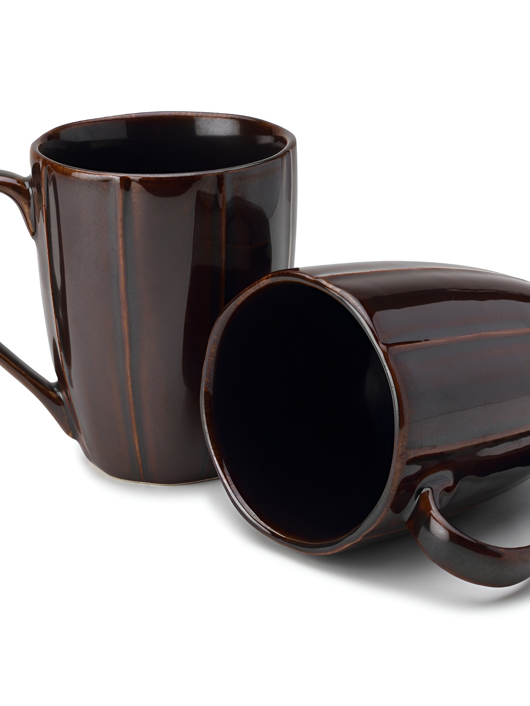 BODHI HOUSE Knosh-A Earthen Brown Porcelain Microwave Safe 2 Piece Mugs-240ml