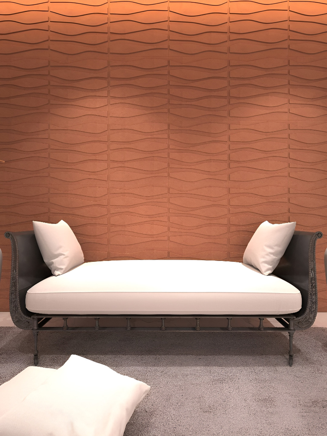 HILOF Coffee Brown 3D Textured Self Adhesive Wallpaper