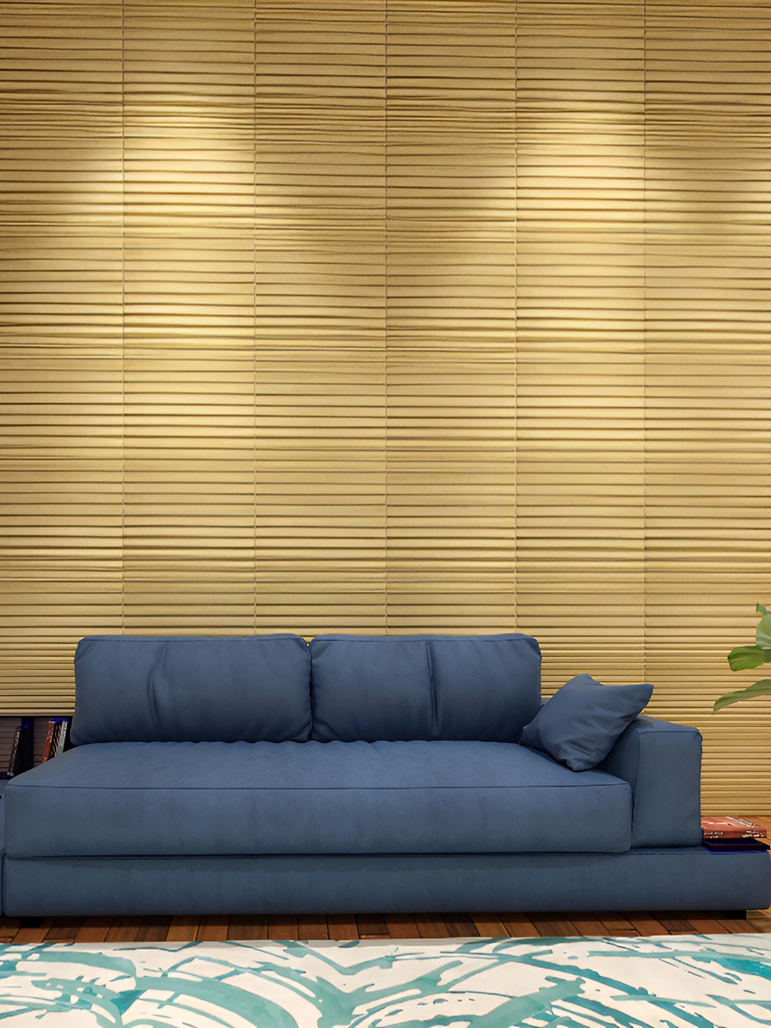 HILOF Tan Brown Geometric 3D Textured Self Adhesive Wallpaper