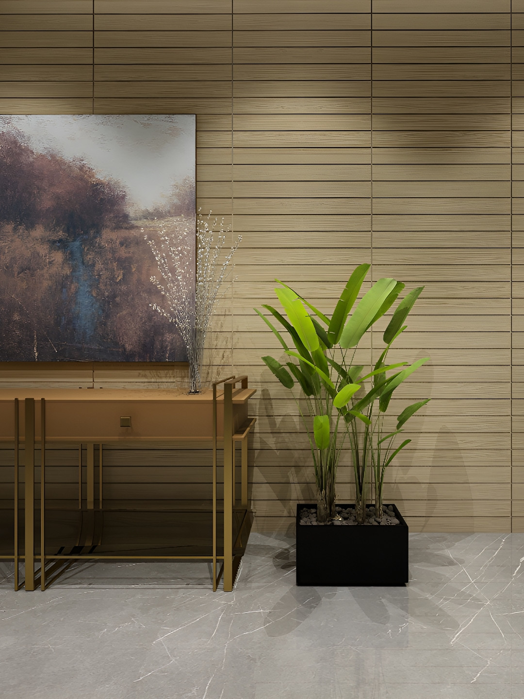 HILOF Cream Geometric 3D Textured Self Adhesive Wallpaper