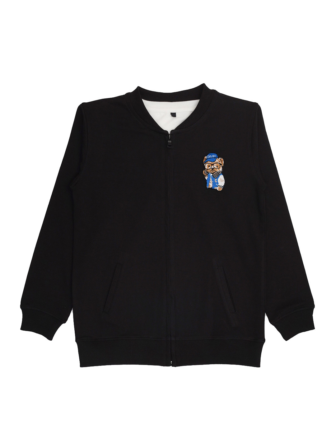 CAVIO Boys Stand Collar Lightweight Bomber Jacket with Embroidered With T-Shirt