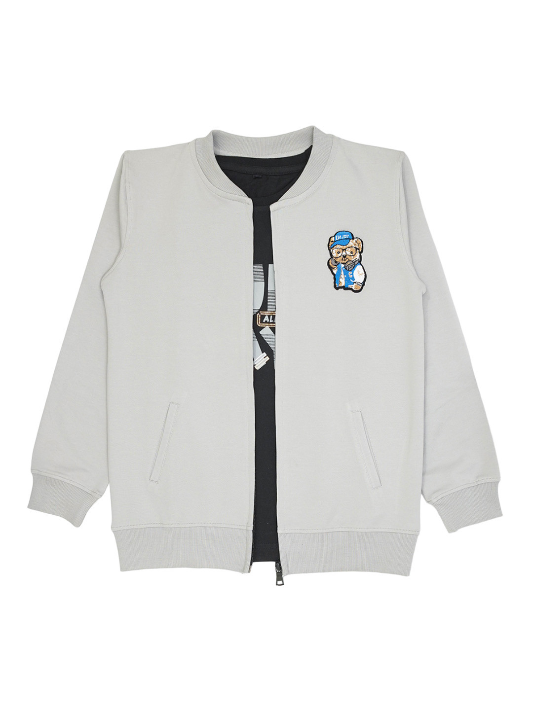 CAVIO Boys Lightweight Bomber Jacket with Embroidered & T-shirt