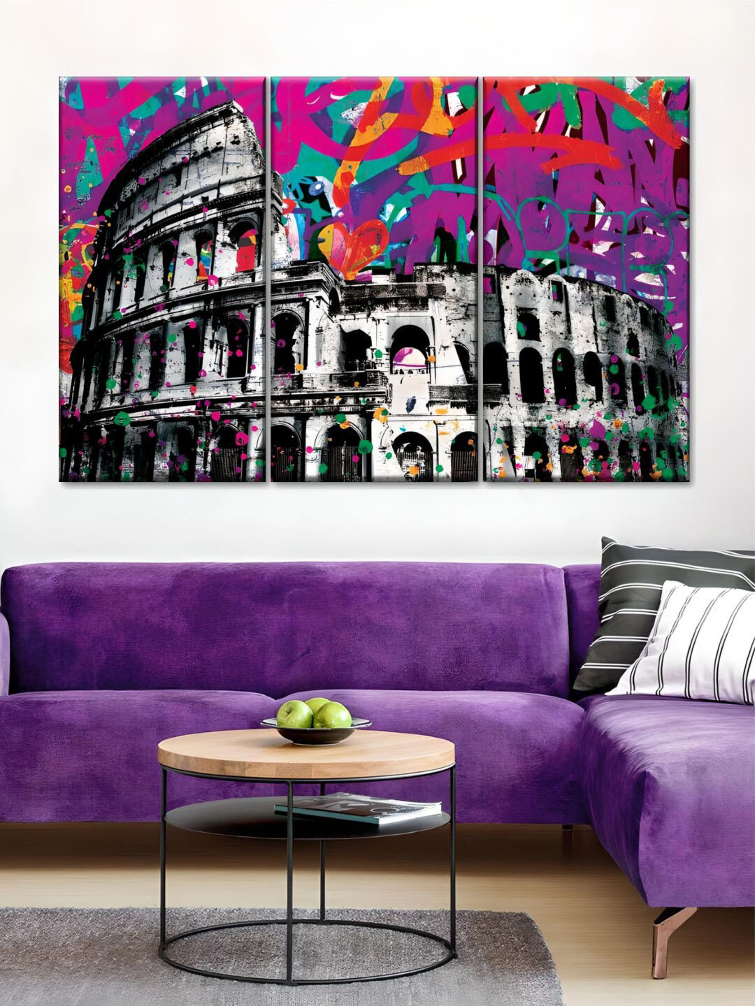 The Art House 3 Piece Wood Abstract Painting Wall Paintings