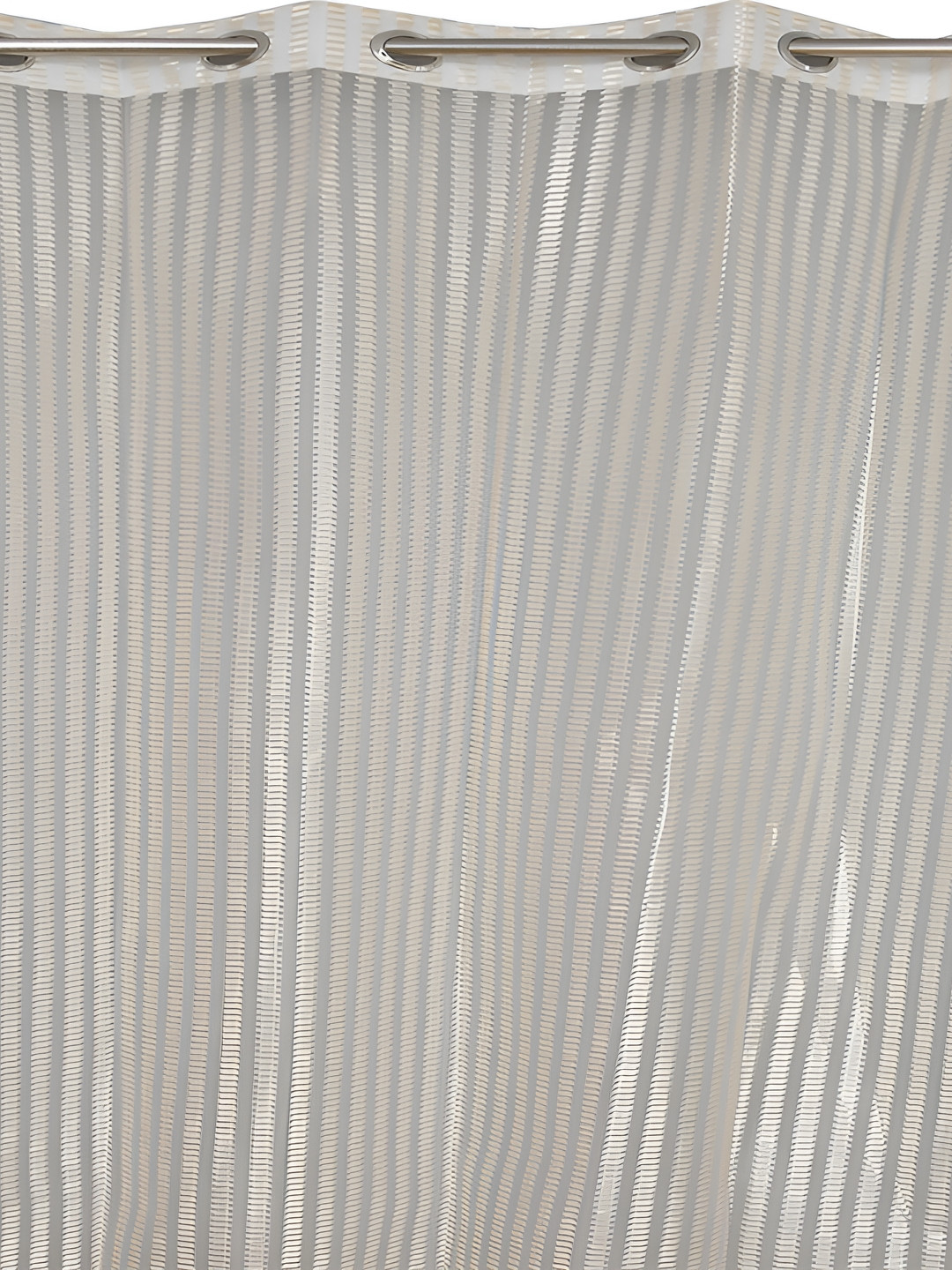 AH ARTSY HOME Cream 2 Pieces Striped Sheer Door Curtain