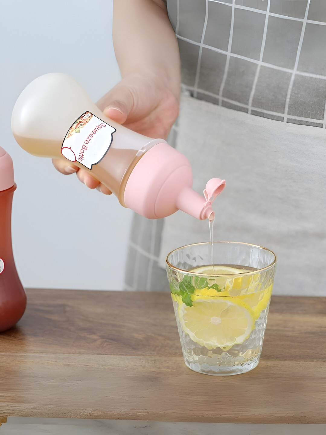 YELONA Pink 3 Pieces Squeeze Ketchup Bottles