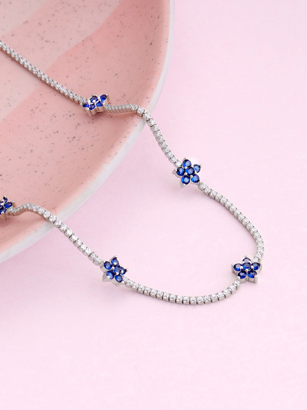 GIVA Rhodium-Plated Sterling Silver Necklace