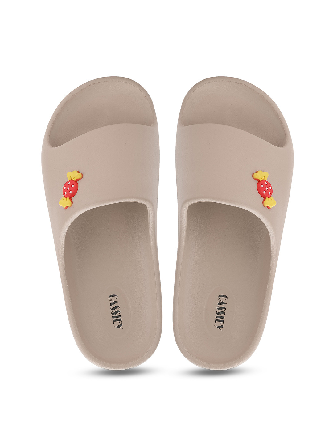 CASSIEY Women Chocolate Detail Lightweight Anti-Skid Rubber Sliders