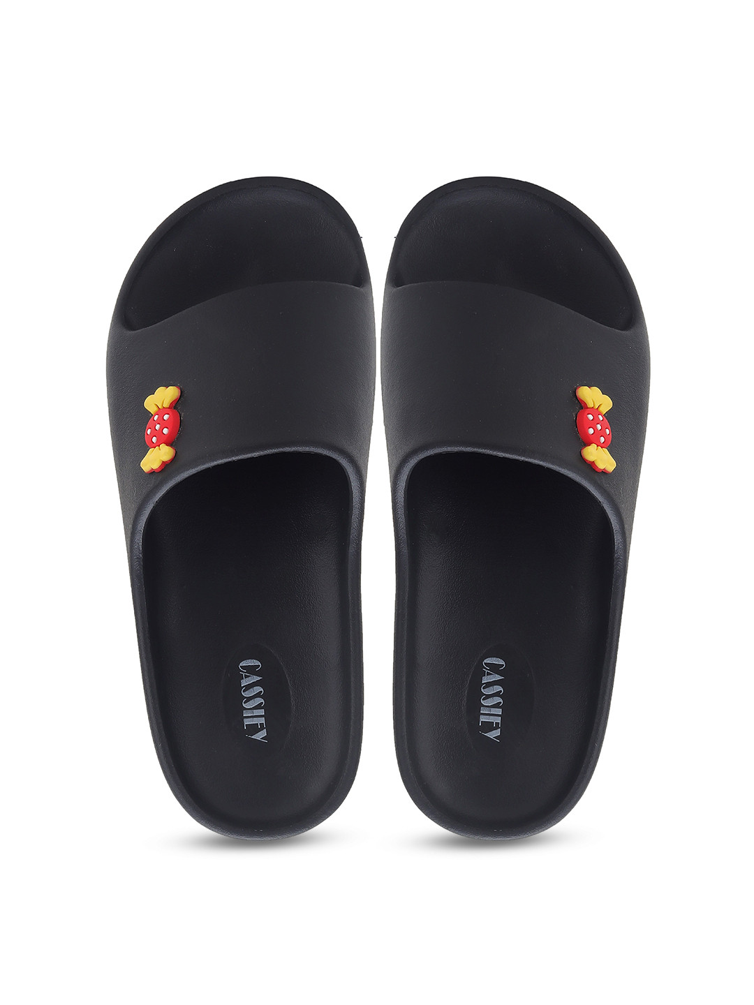 CASSIEY Women Chocolate Detail Lightweight Anti-Skid Rubber Sliders