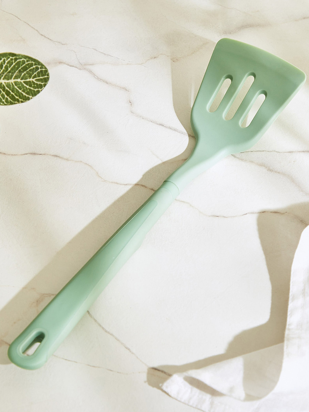 Home Centre Green Textured Silicone Slotted Turner