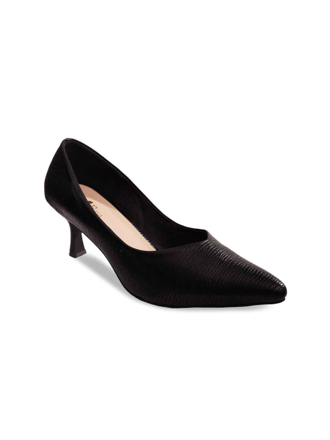 Bella Rosa Pointed Toe Textured Block Pumps
