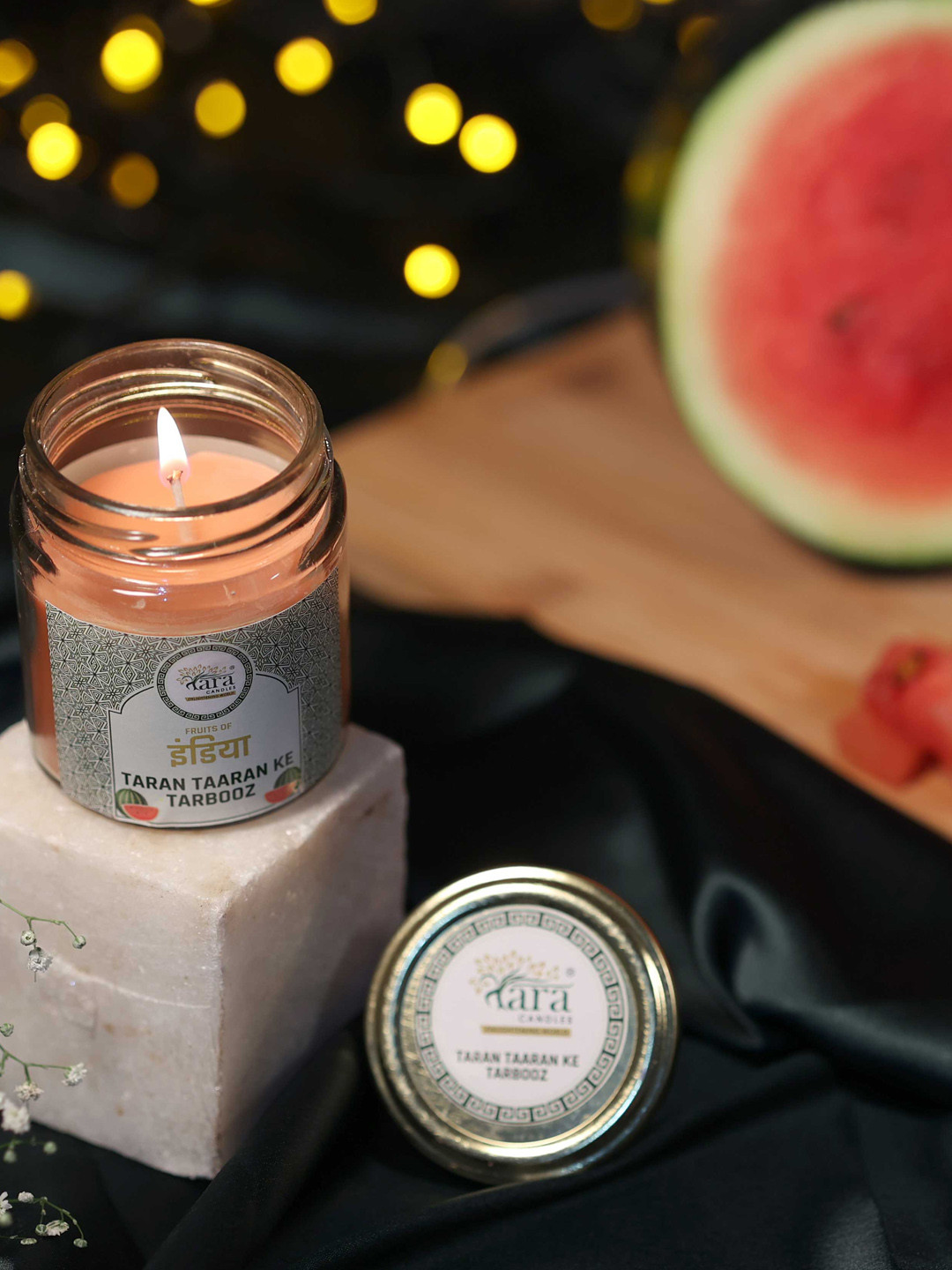 Tara Enlightening World Taran Taara Ke Tarbooz Glass Container Screw lid Solid Jar Candles