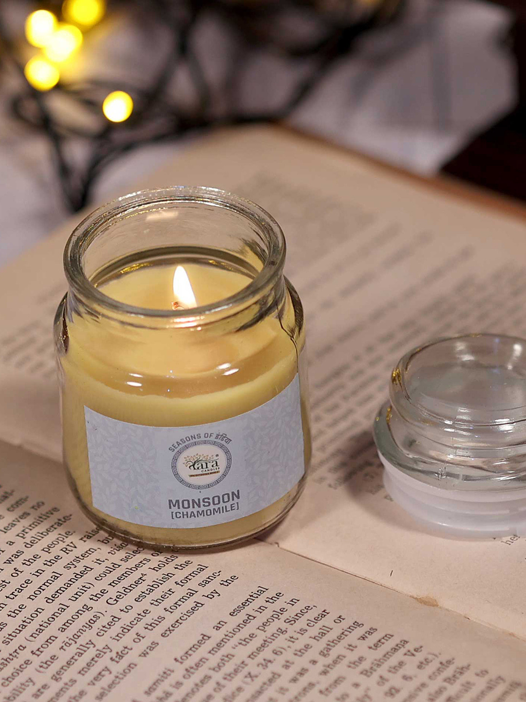 Tara Enlightening World Chamomile Irish Glass Conatainer Chamoline Solid Jar Candles