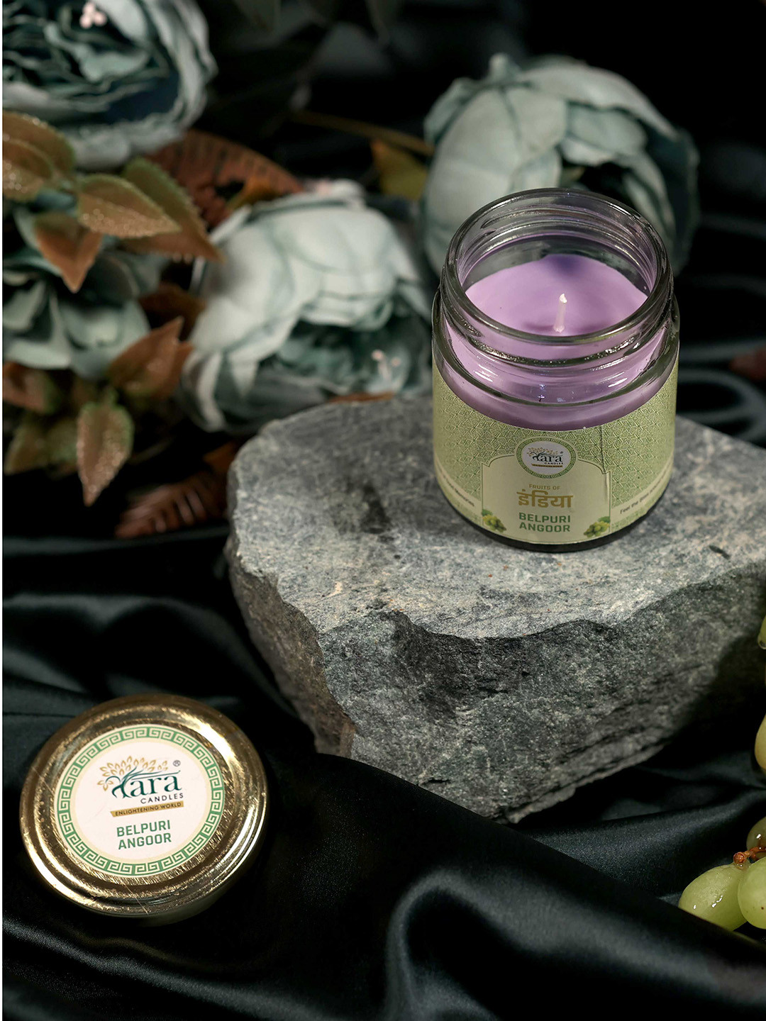 Tara Enlightening World Belpuri Angoor Glass Container Screw lid Belpuri Angoor Medium Glass Container Screw lid Candle Jar Candles