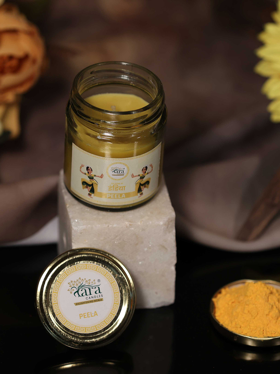 Tara Enlightening World Peela Container Screw lid Scented Solid Jar Candles