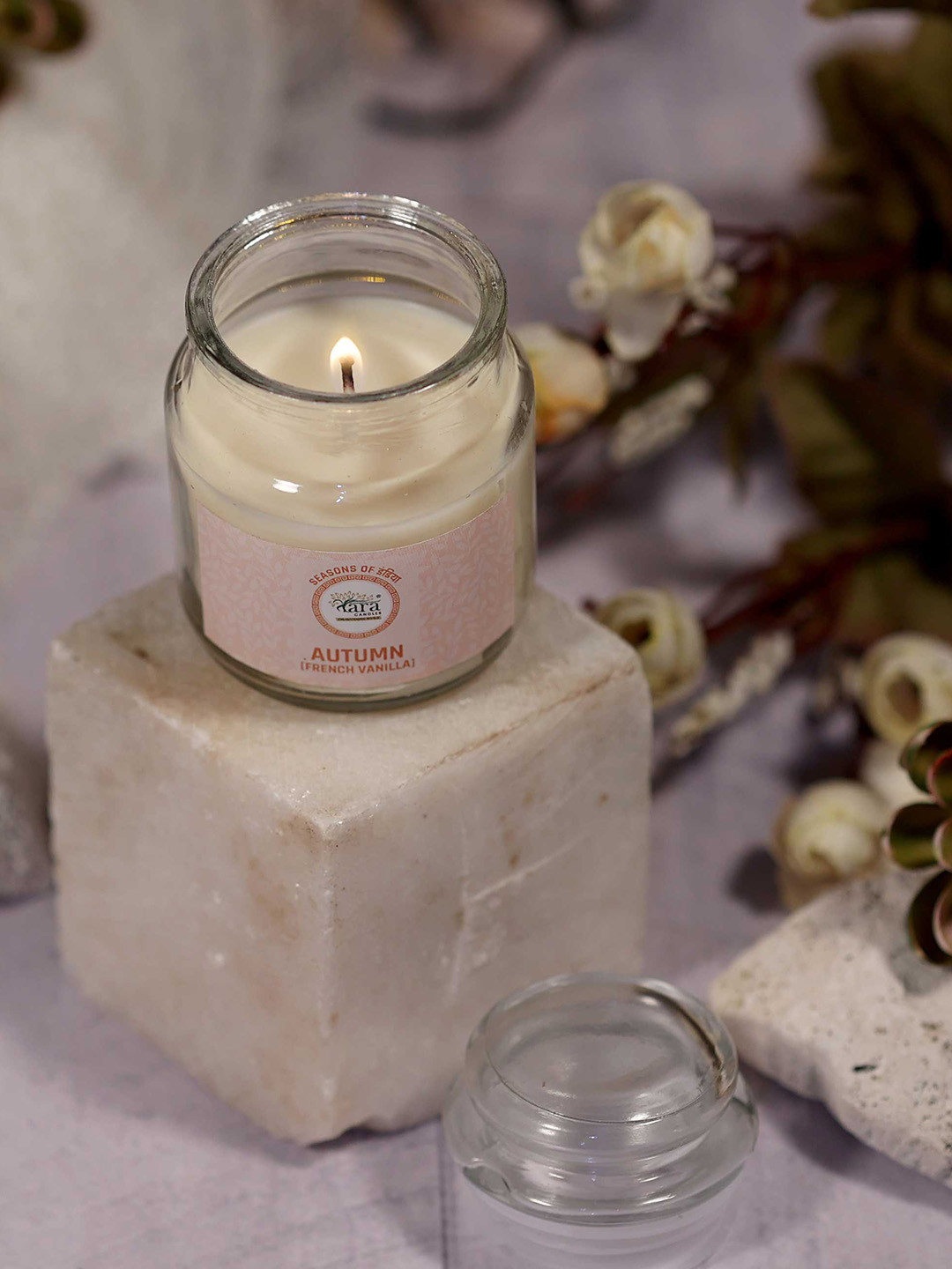 Tara Enlightening World French Vanilla Irish Glass Container Solid Jar Candles