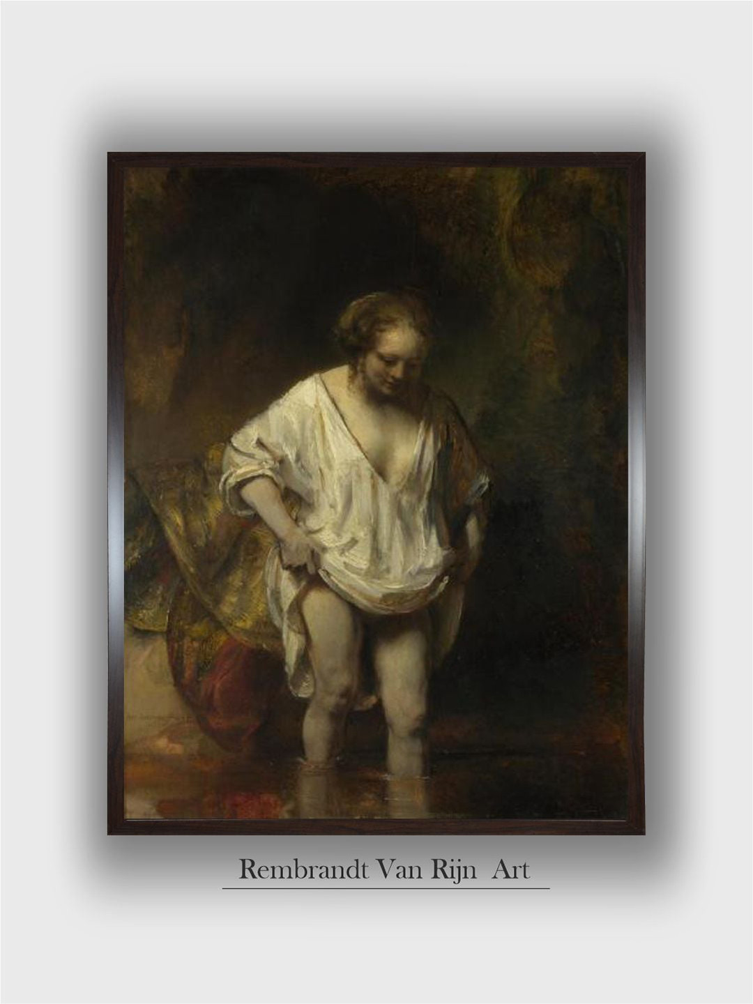 The Art House 1 Piece Canvas A Woman Bathing in a Stream Wall Paintings