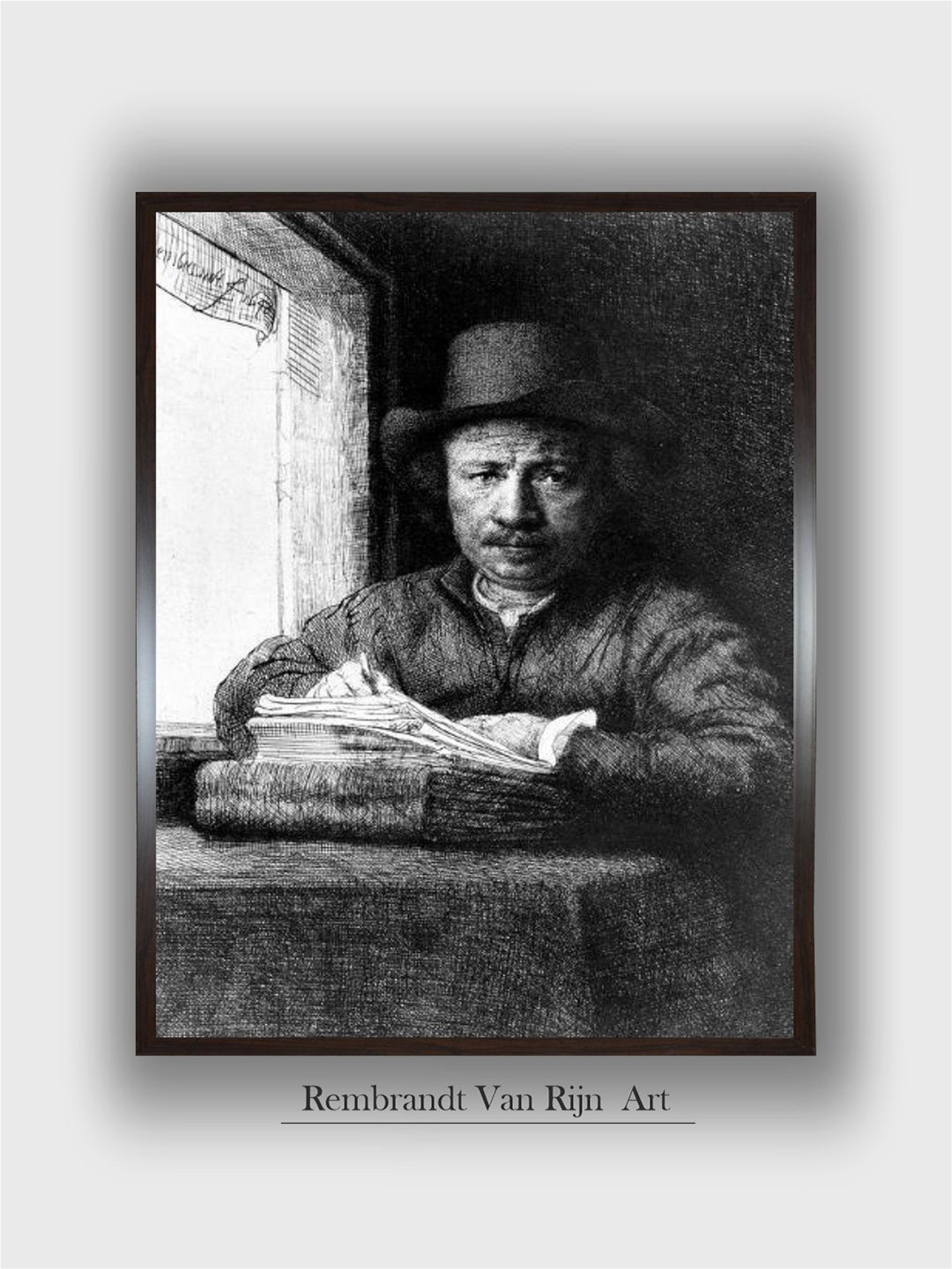 The Art House Self Portrait While Drawing Wood Wall Paintings Wall Art - 24 x 32In