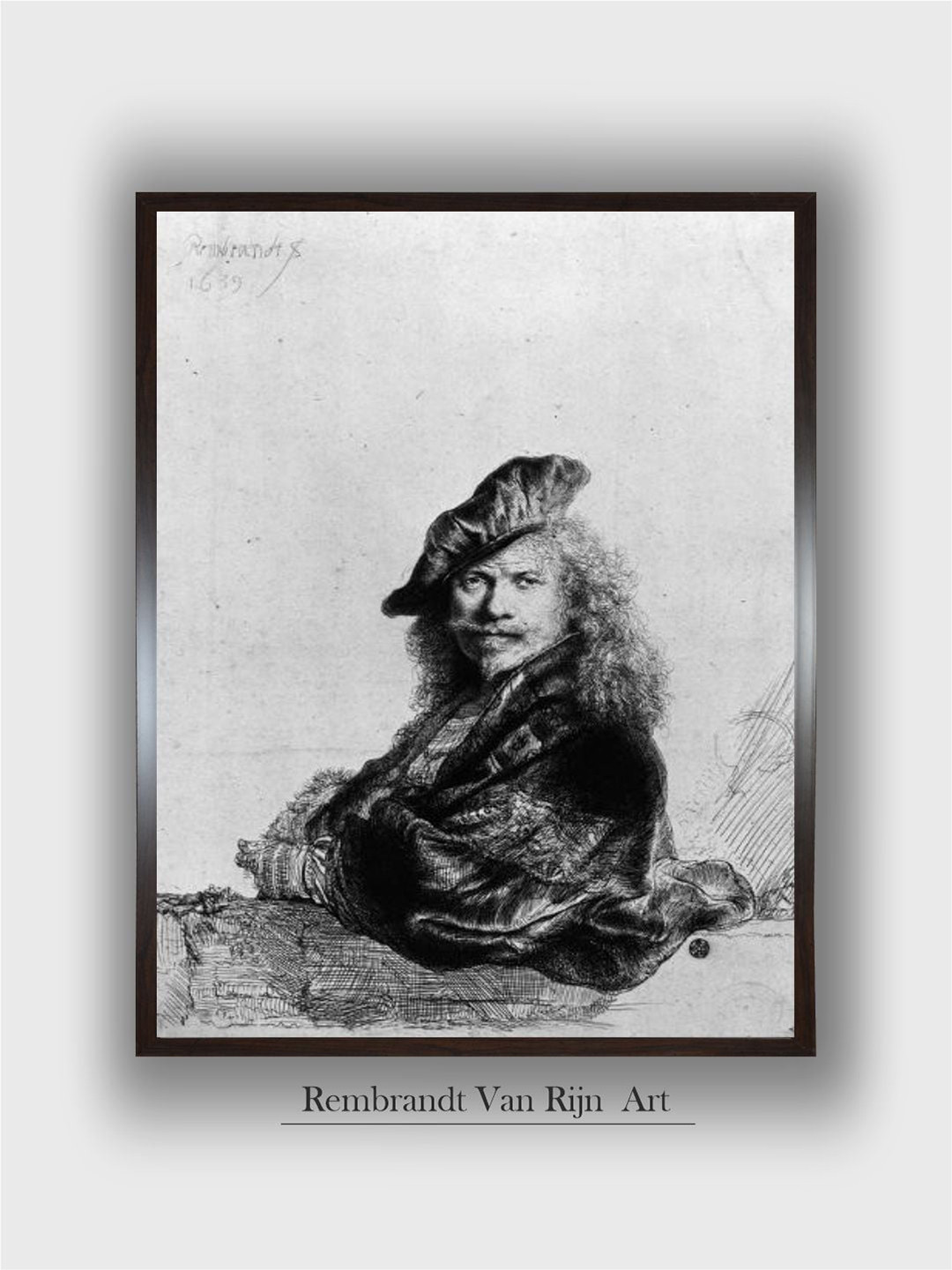 The Art House Self Portrait Leaning on a Stone Sill Paintings Wall Art -18 x 24In