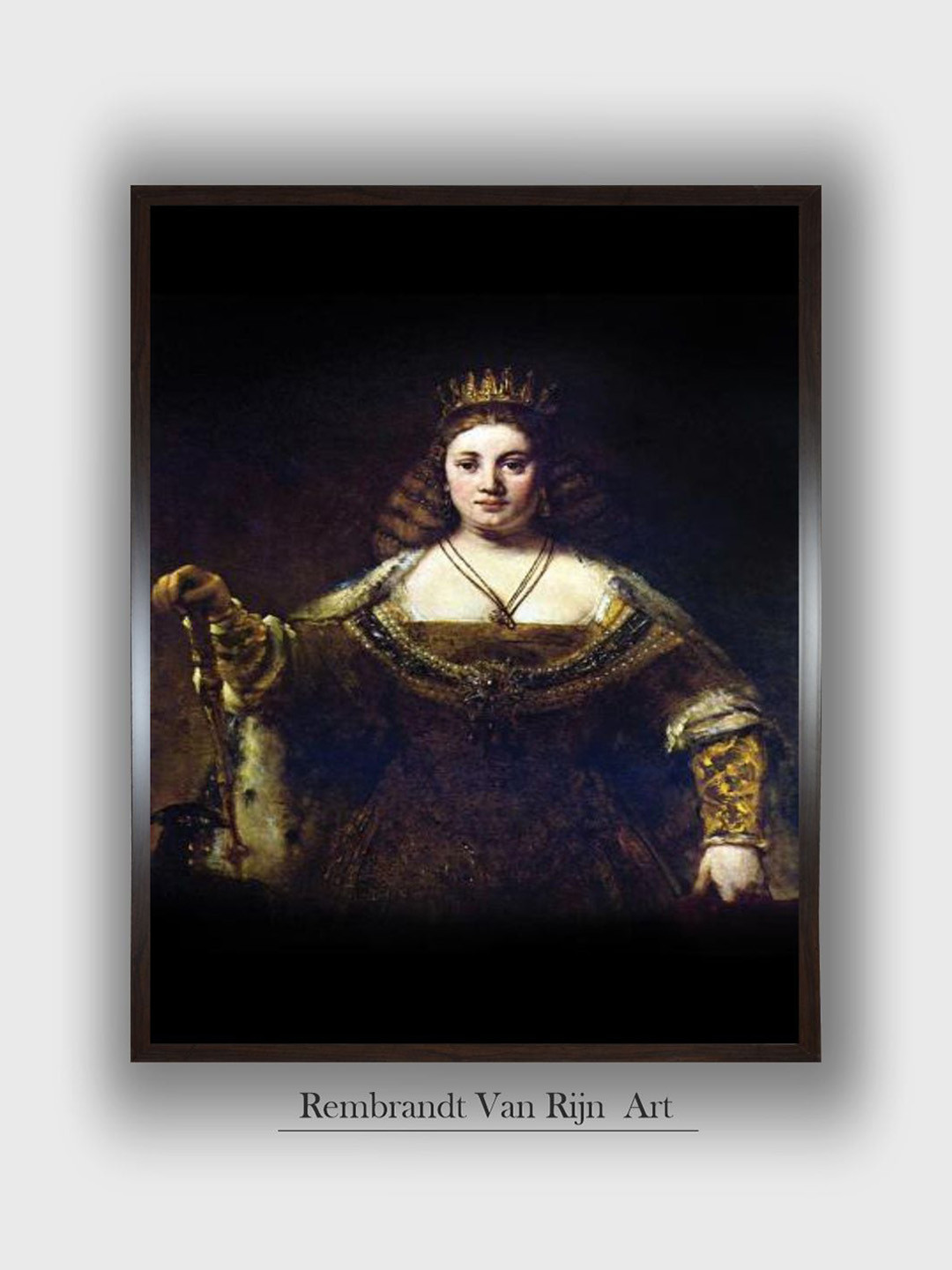 The Art House Juno By Rembrandt Van Rijn Wood Wall Rectangle Paintings Wall Art -24 x36 In