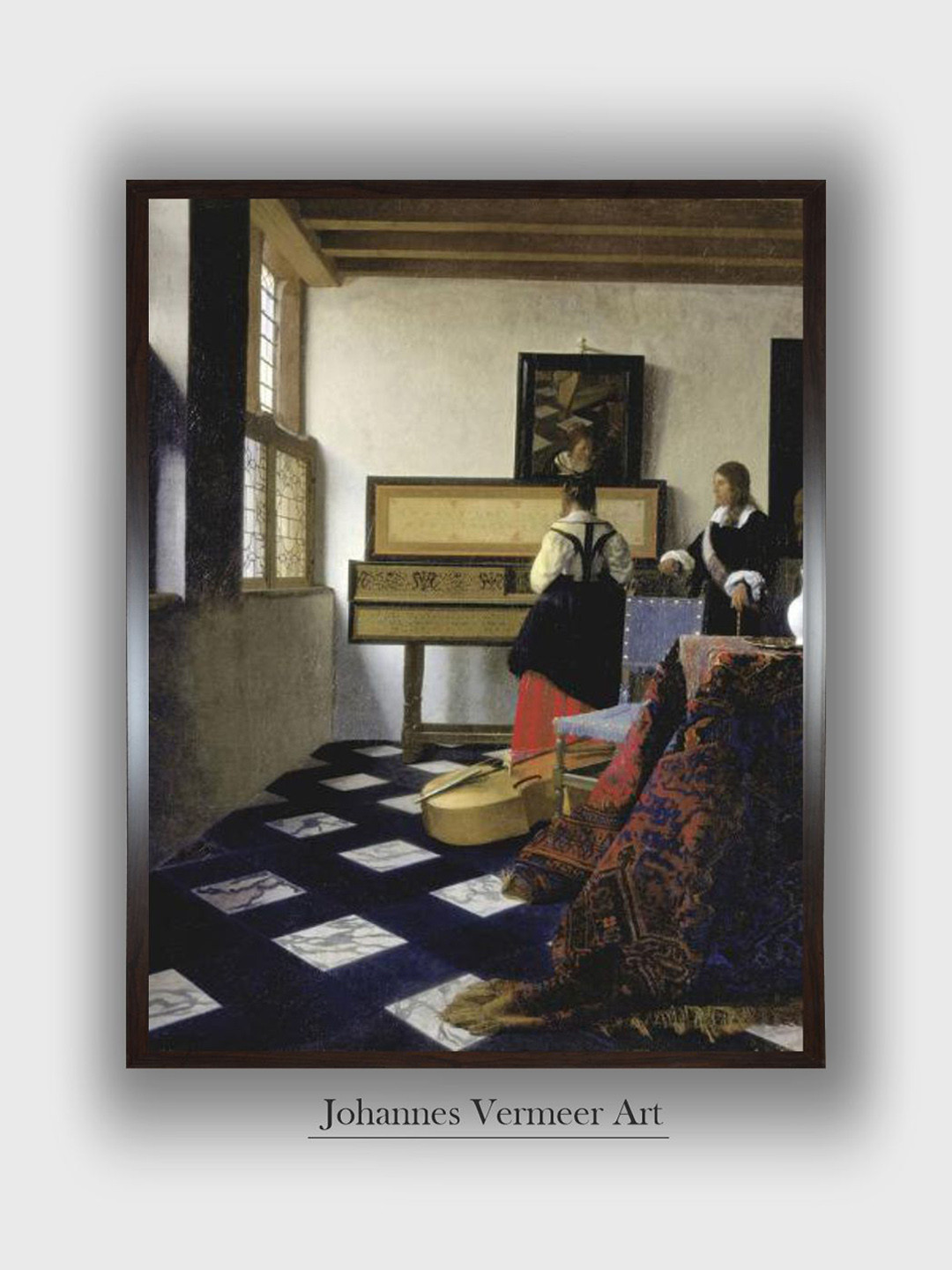 The Art House Black A Lady at the Virginal with a Gentleman Wall Painting