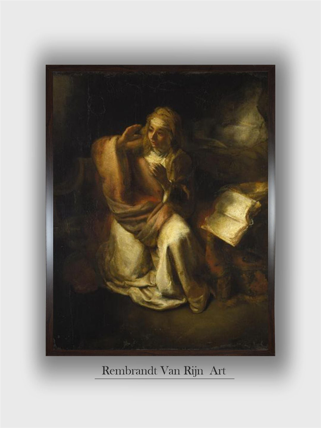 The Art House Annunciation By Rembrandt Van Rijn Wood Paintings Wall Art - 30x40In