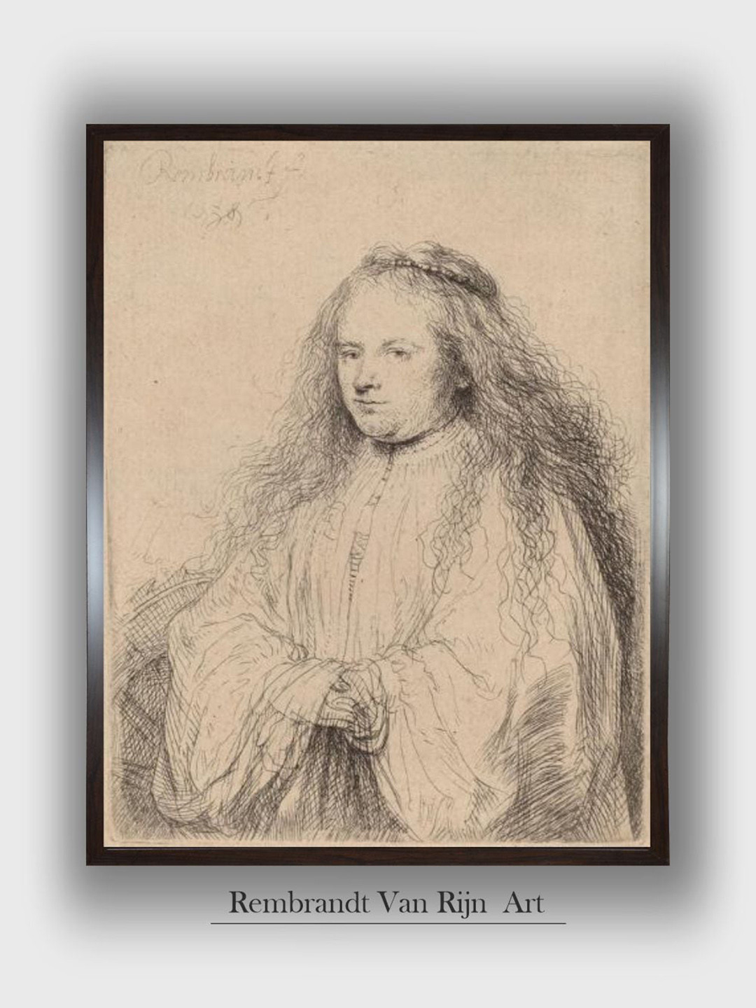 The Art House Beige and Grey The Little Jewish Bride Wooden Wall Art Paintings