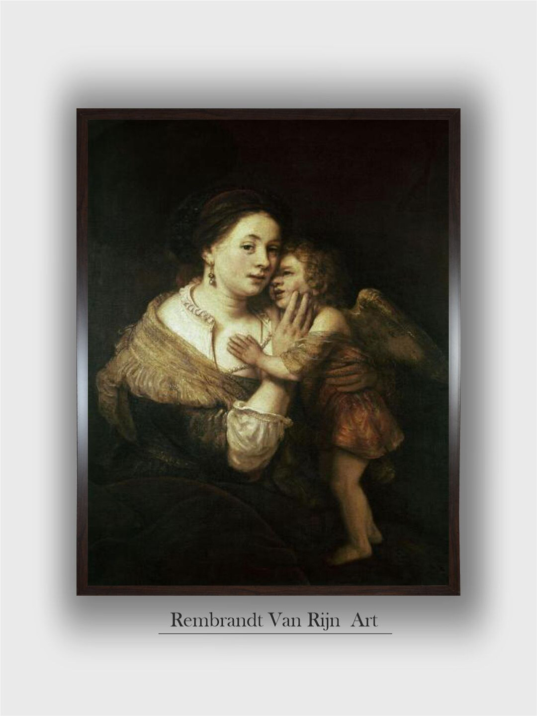 The Art House Venus and Love 17th Cent Paris, Muse Du Louvre by Rembrandt Wall Painting