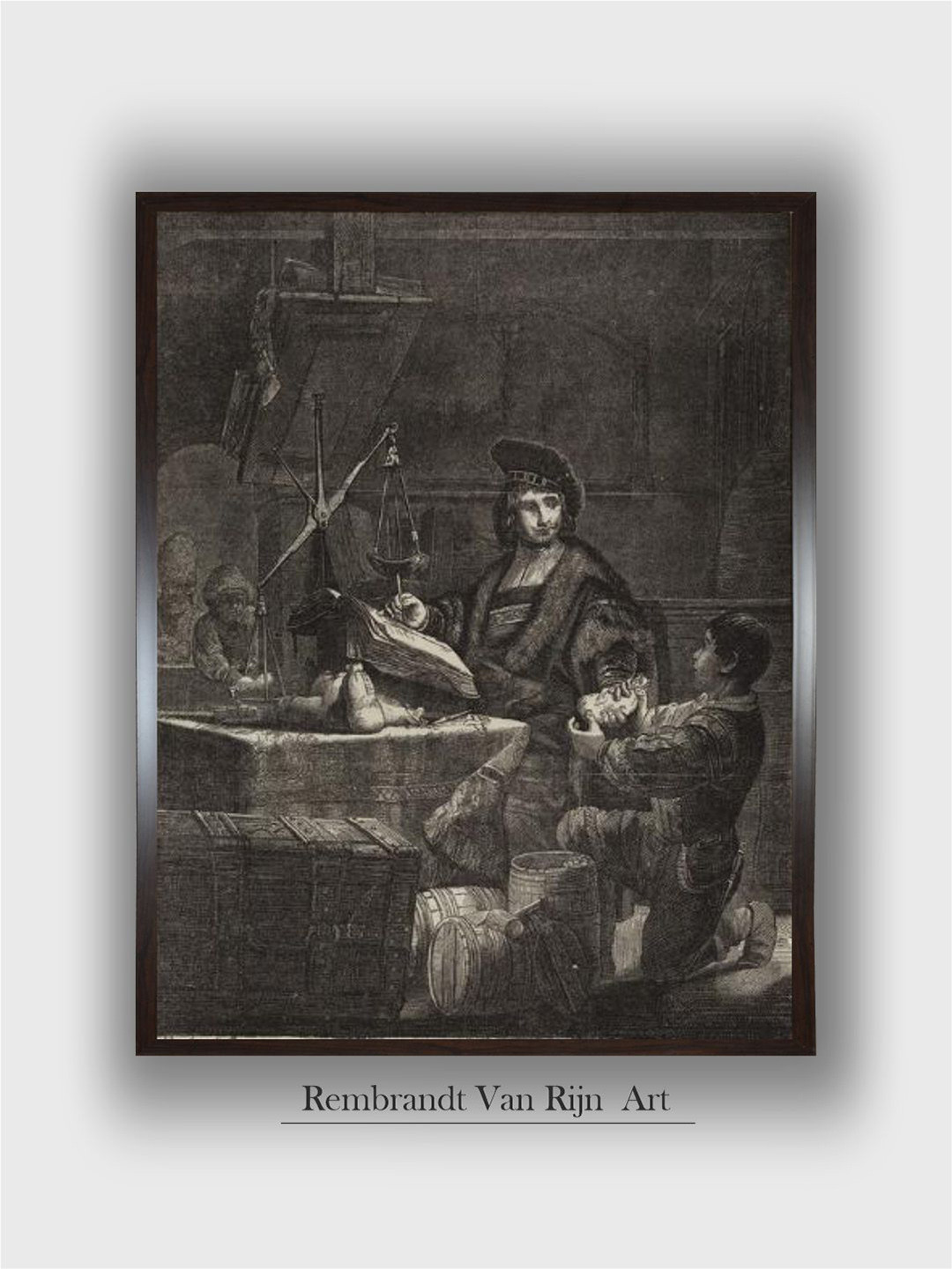 The Art House Black Wood Wall Living Room Rectangle Paintings Wall Art -23 x 31.97In