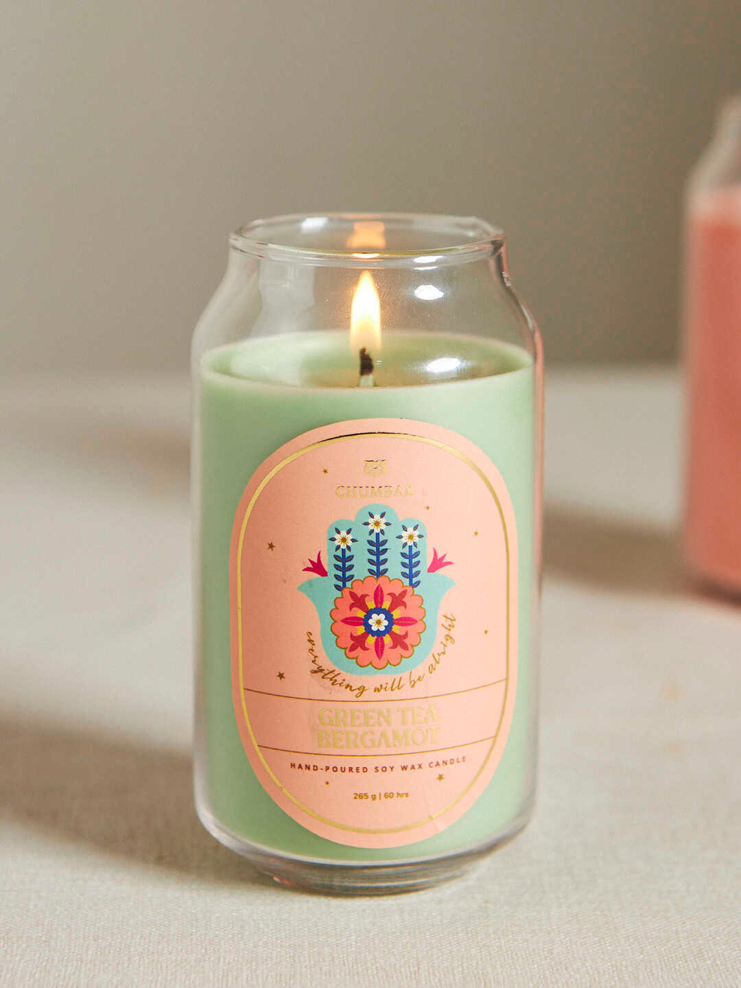 Chumbak Green & Orange Tea & Bergamot Scented Candle