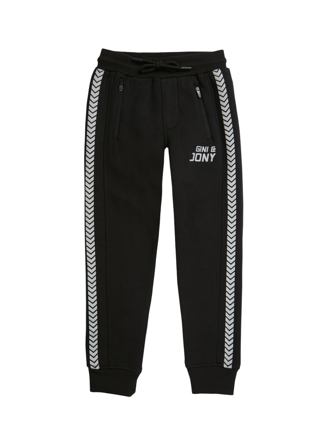 Gini and Jony Boys Gometric Printed Mid-Rise Cotton Joggers