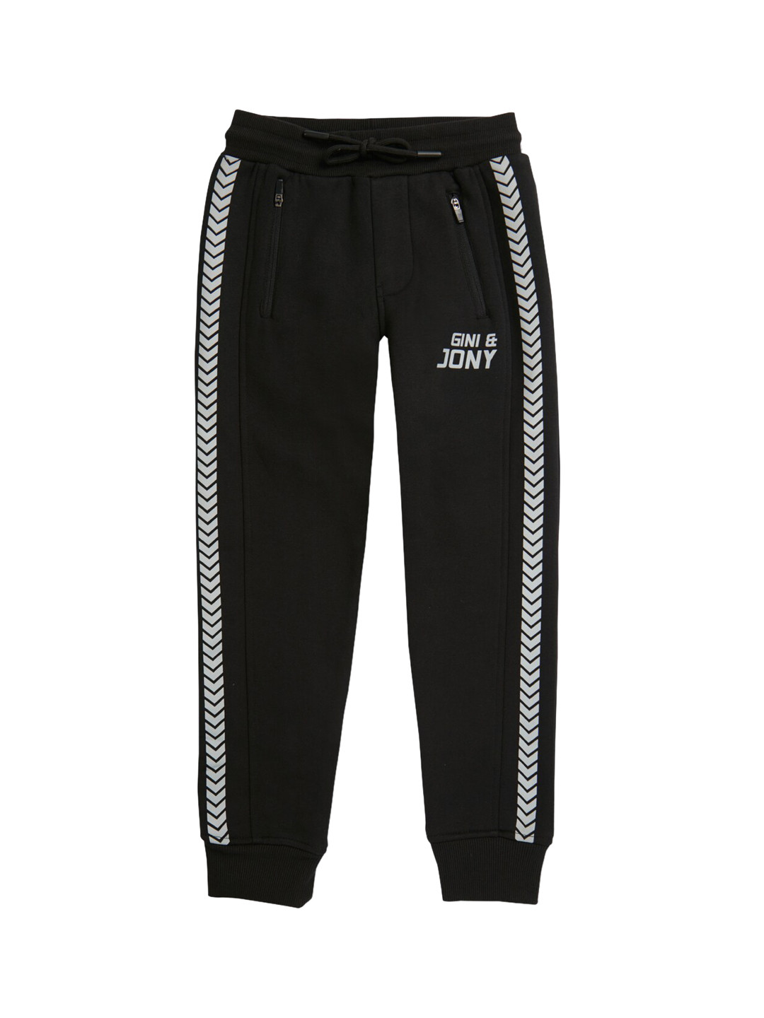 Gini and Jony Boys Gometric Printed Mid-Rise Cotton Joggers