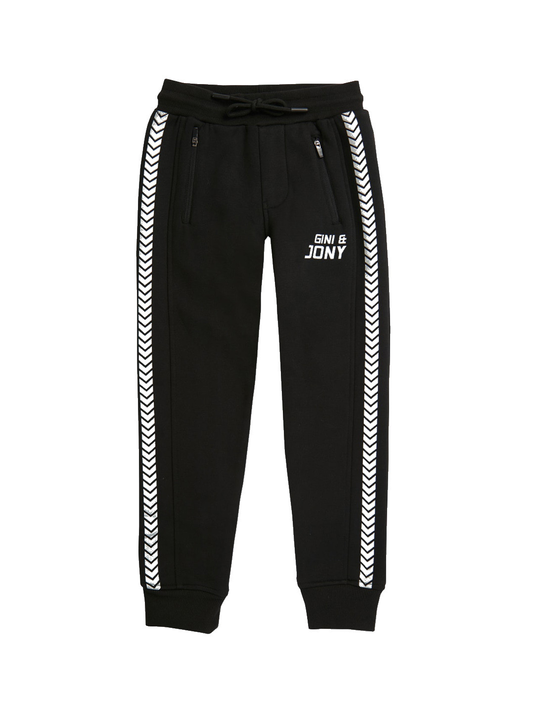 Gini and Jony Boys Gometric Printed Mid-Rise Cotton Joggers