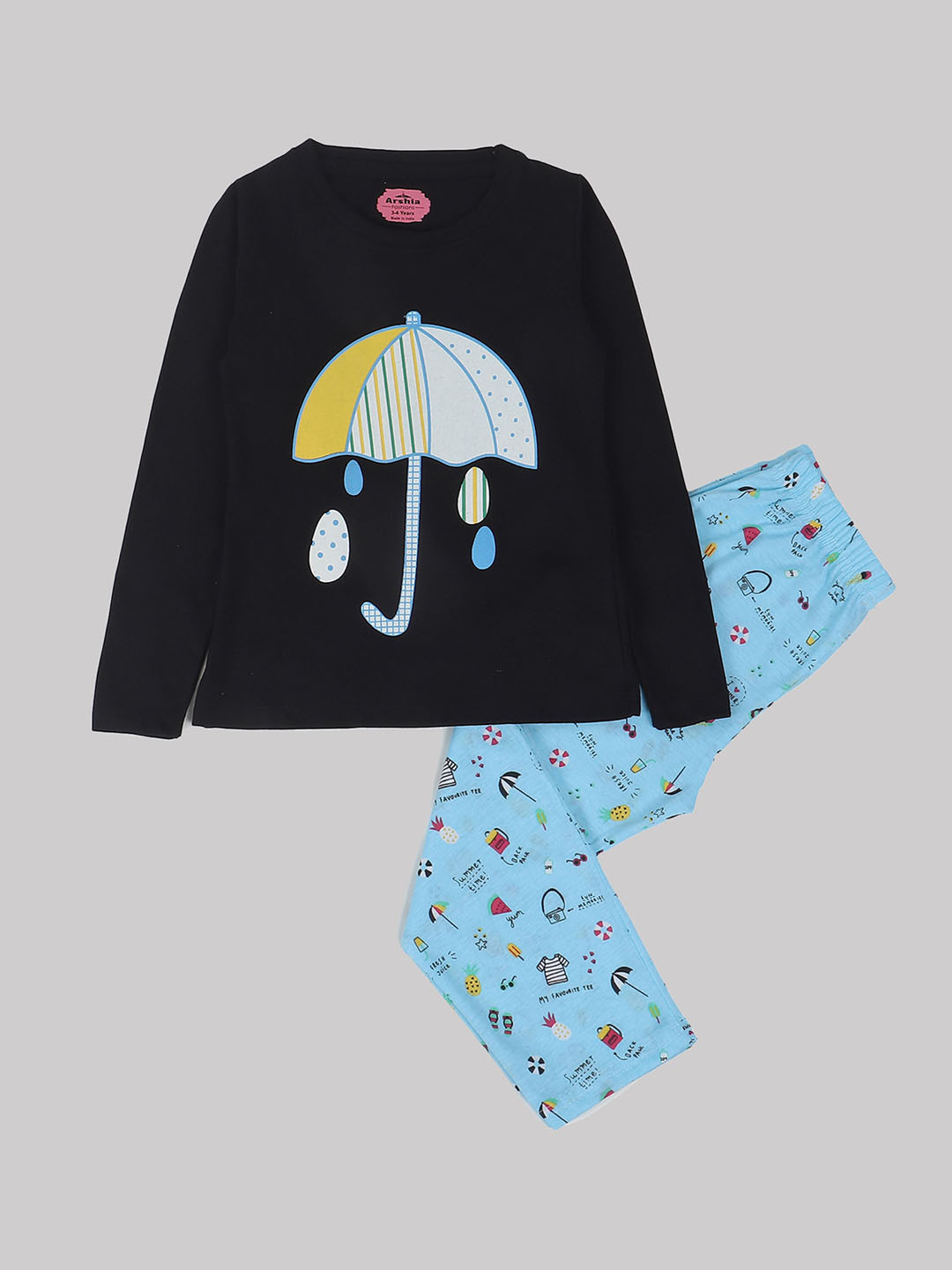 BAESD Girls Graphic Printed Pyjamas & T-shirt