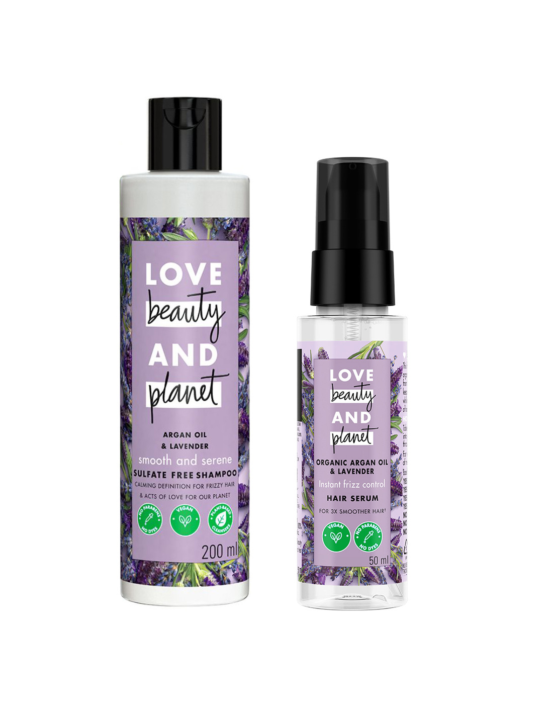 Love Beauty & Planet Set of Argan Oil & Lavender Shampoo 200 ml + Hair Serum 50 ml