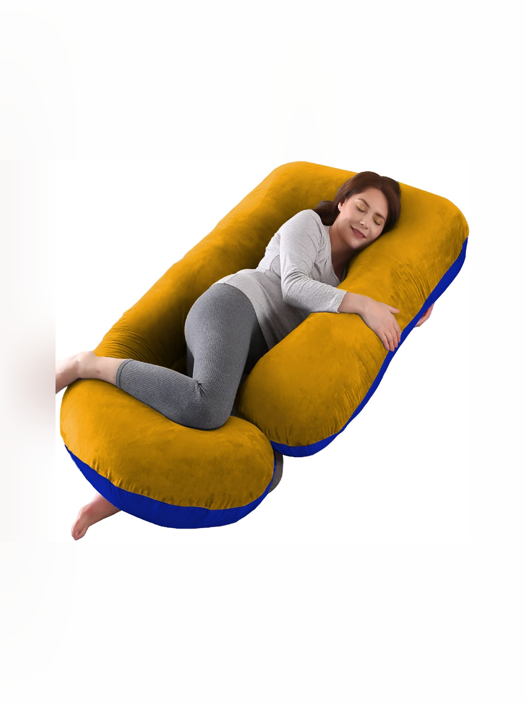 DADDY COOL Gold Solid Faux Velvet Lightweight Firm Fibre Maternity Pillow-139.7 x 76.2 x 15 cm