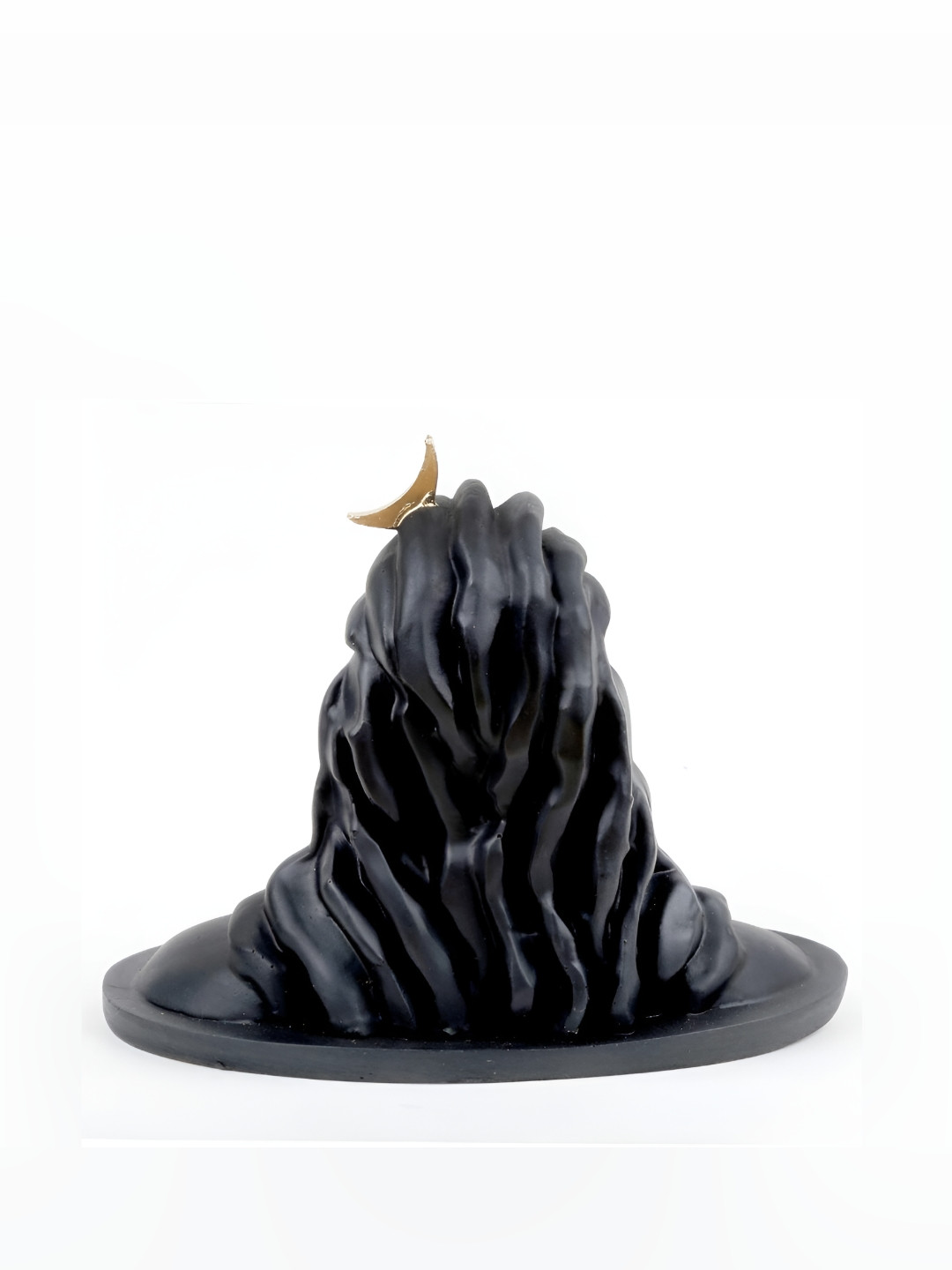 Navyaksh Adiyogi Shiva Black Marble Glossy Living Room Set of 2 Small Showpieces - 3.1 Inches