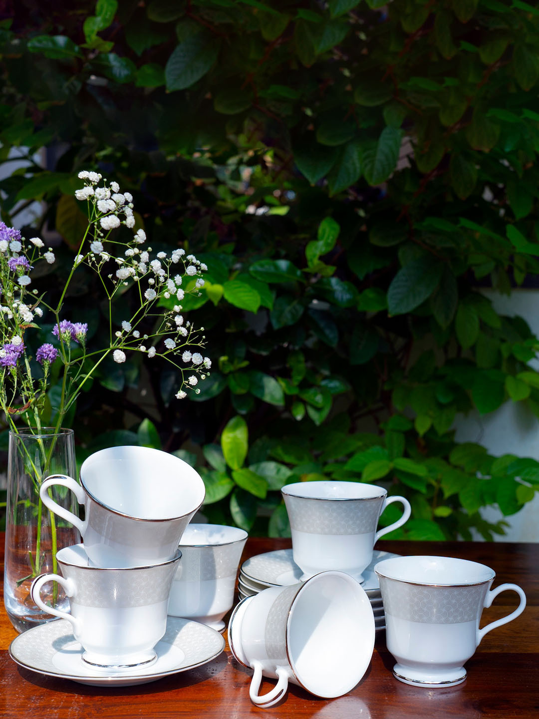 Dankotuwa White 12 Pcs Cups and Saucers 200 ml