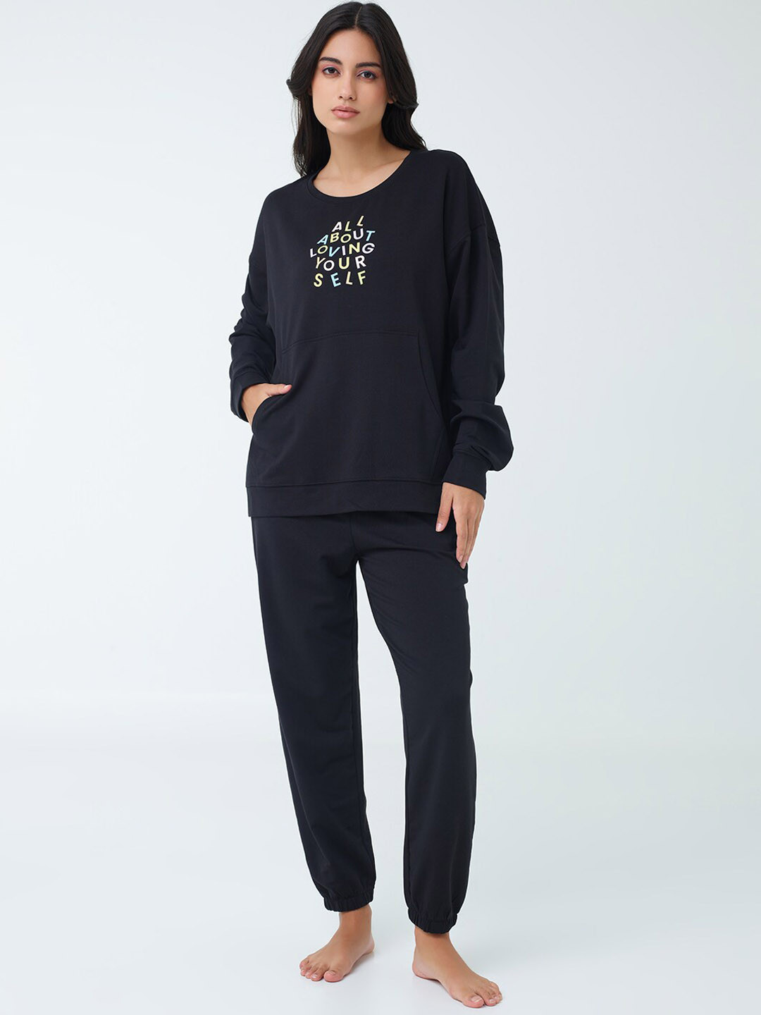 I like me Typography Printed T-Shirt & Pyjama