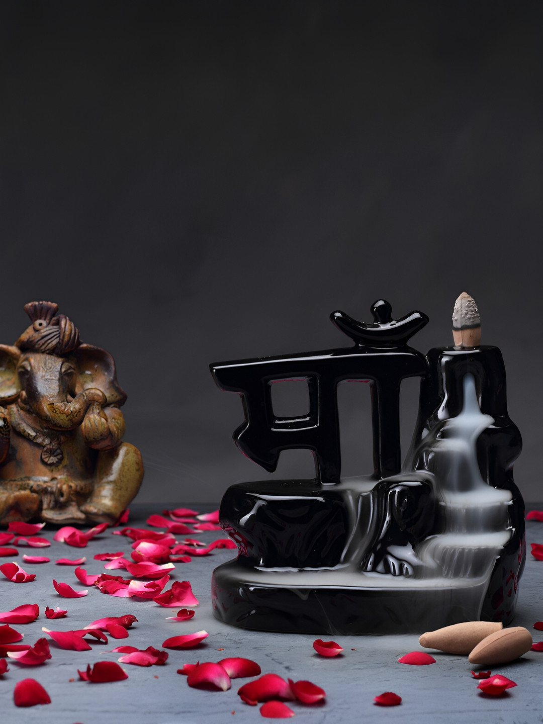 BODHI HOUSE Black Ceramic Medium Indoor Fountain