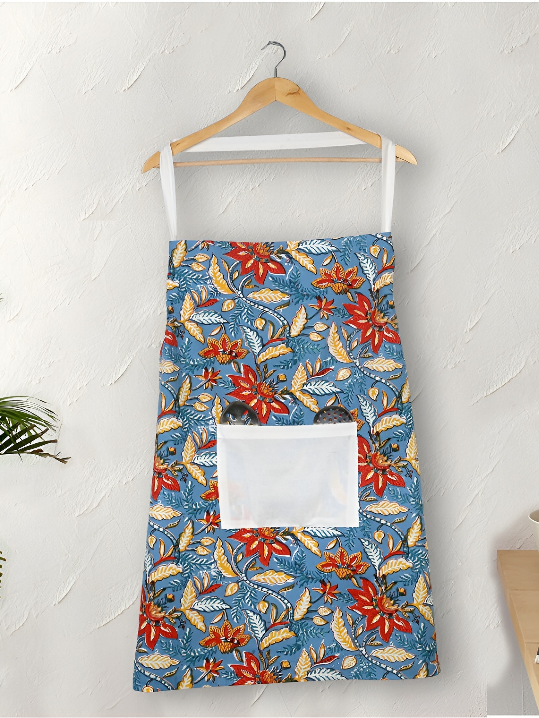 Texstylers Blue Red Printed Cotton Aprons